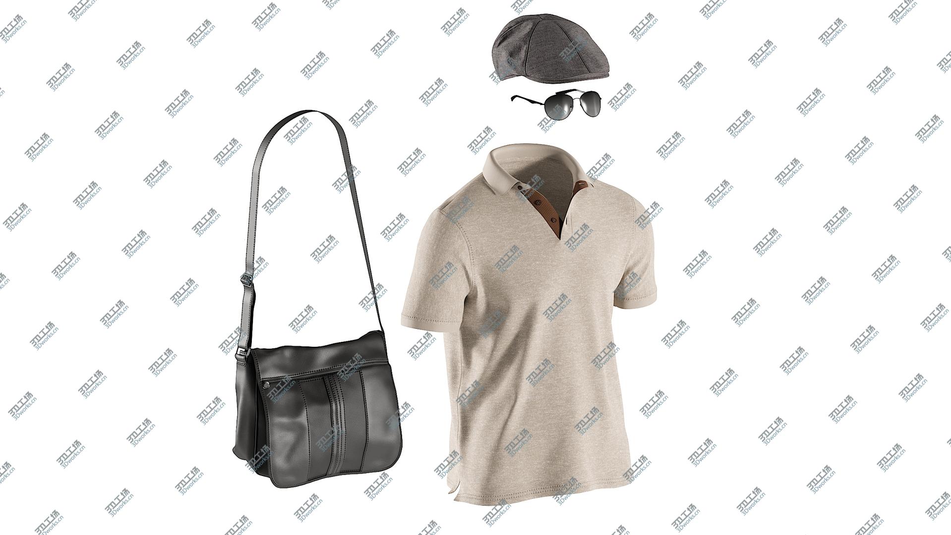 images/goods_img/20210313/Men's Polo with Bag, Hat and Sunglasses 8 3D model/4.jpg